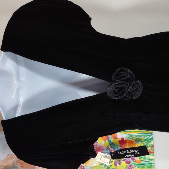 Late Edition Ltd Petite Velvet V Back Dress - Picture 5 of 8